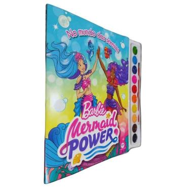 Imagem de Livro Fisico para Colorir com Aquarela Barbie No Mundo das Sereias Mermaid Power