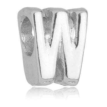 Imagem de Berloque Letra W Separador Pandora Banhado a Prata 925 - Premium