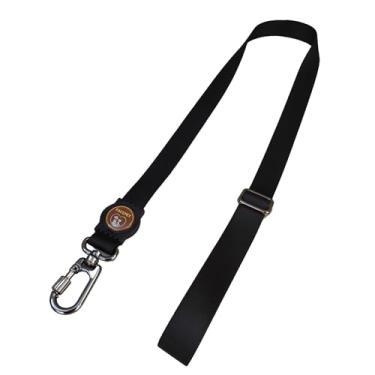 Imagem de Guia Para Cachorro com 2 Metros Com Mosquetão Trava e Rosca Resistente Para Passeios (Preto, M guia 2 metros fita 20 mm)