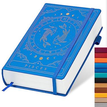 Imagem de TIEFOSSI Caderno de diário pontilhado Constelations - A5 com papel de 100 g/m², 400 páginas, organizador de balas de capa dura para mulheres, homens, adolescentes (peixes)