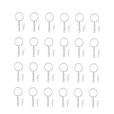 Imagem de Operitacx 50 Unidades joia cadeias de chaveiro de fabricação de jóias porta-chaves chaveiro para homens e mulheres chaveiro redondo torcido Metal elo de corrente parafuso joalheria