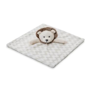 Imagem de Naninha Infantil Pelúcia 3D Microfibra Animais Presente Bebê Aconchego Mimo - Loaní Baby (Leão Bege)