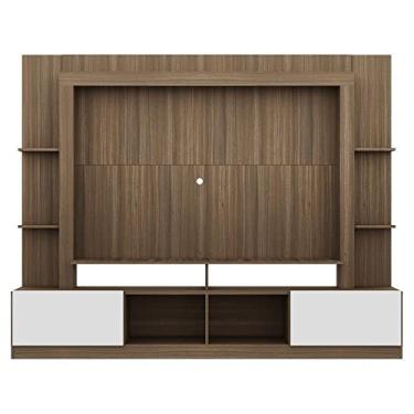 Imagem de Rack Estante com Painel Tv 65" e 2 portas Oslo Multimóveis Madeirado/branco