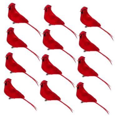 Imagem de LIFKOME 12 Unidades pássaro de simulação de natal enfeites pendurados na árvore de natal cardeal de natal pássaros vermelhos arvores de natal árvore natal passarinho o pássaro