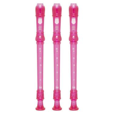 Imagem de Kit 3 Flautas Doce Soprano Germânica Em C YRS-20G Rosa Yamaha