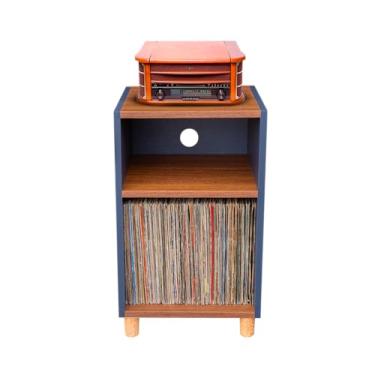 Imagem de Estante Rack Para Discos de Vinil LPs (Cinamomo/Grafite)