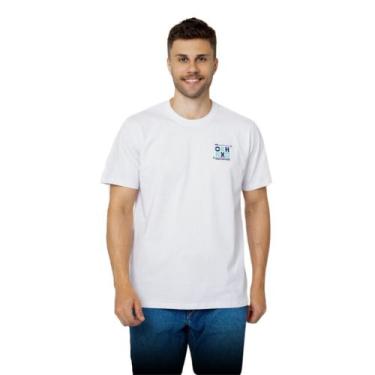 Imagem de Camiseta Masculina Ox Horns Oficial Branca Manga Curta Com Logo Em Sil