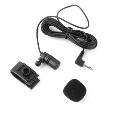Imagem de ZEZEFUFU Microfone de carro de 3,5 mm, substituição de microfone externo para unidade de cabeça de veículo de carro, áudio habilitado para Bluetooth, GPS DVD
