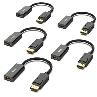 Imagem de Adaptador BENFEI 4K de DisplayPort para HDMI, unidirecional, computador DP 1.2 para tela HDMI 1.4 (macho para fêmea), banhado a ouro, compatível com Lenovo, Dell, HP, passivo (pacote com 5)