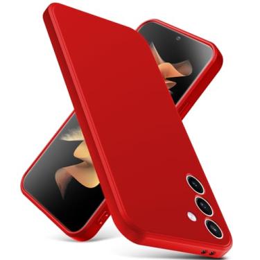 Imagem de YSLBWLE Capa para Samsung Galaxy S23 FE 5G, capa fina de silicone líquido, à prova de choque, capa de telefone fina para Samsung Galaxy S23 FE 5G, capa protetora de câmera de corpo inteiro - vermelha