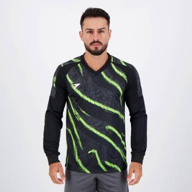 Imagem de Camisa Poker Goleiro Celeno N° 1 Preta e Verde-Masculino