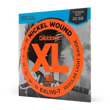 Imagem de Encordoamento Para Guitarra D`addario 7 Cordas EXL110-7 .010