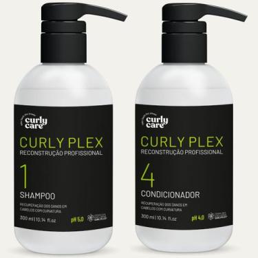 Imagem de Kit Curly Plex Shampoo E Condicionador Reconstrução Cabelo Profissiona