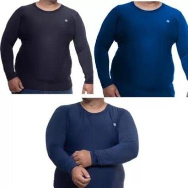 Imagem de Kit 3 Camisa Térmica Masculina Plus Size Segunda Pele Proteção-Masculino