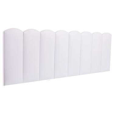 Imagem de Cabeceira Queen Estofada  Kit 8 Placas  Nuvem - Courino Branco