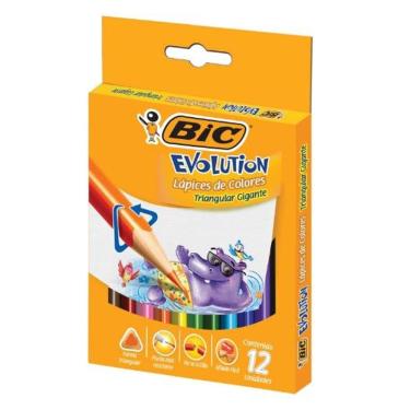 Imagem de Lápis de Cor Triangular Gigante BIC Evolution 12 Cores