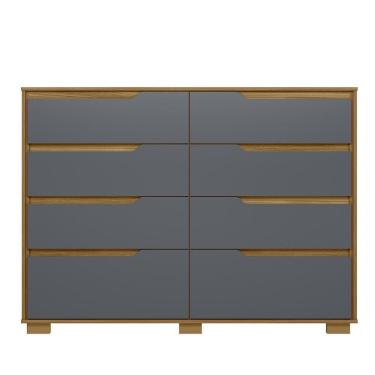 Imagem de Comoda Georgia Quarto Com 8 Gavetas Freijo/cinza Freijo/cinza