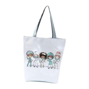 Imagem de kowaku Bolsa de ombro feminina, bolsa para o dia das enfermeiras, bolsa esportiva para o dia das enfermeiras, para viagens, férias, compras, estilo a