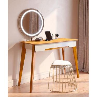 Imagem de Penteadeira Ambiente Jazz Off White Nature Com Led - Imcal