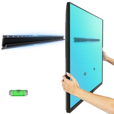Imagem de EZISE Suporte de parede para TV sem parafusos para TVs de 81 a 75 polegadas, suporte de TV de drywall sem parafuso comporta até 68 kg, perfil baixo, sem broca, fácil de instalar para sala de estar no