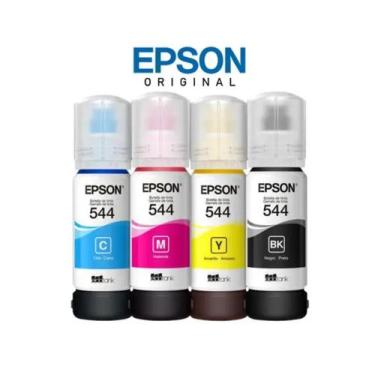 Imagem de Kit De Tintas Original Epson 544 Para Impressoras L1110 L3110 L3150 L5