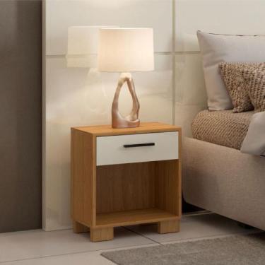 Imagem de Mesa de Cabeceira 1 Gaveta Freijó / Off White 100% Mdf - Dalla Costa Q