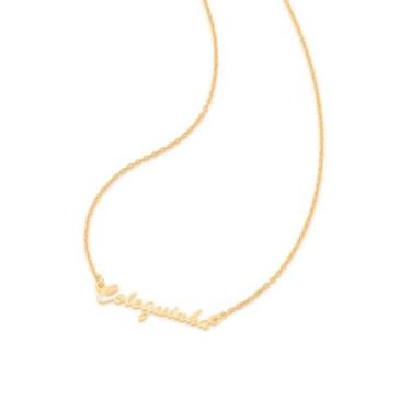 Imagem de Gargantilha  banhado ouro 3x 24k 18k e 22k feminino fio elos com pinge
