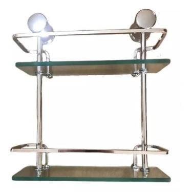 Imagem de Porta Shampoo Duplo Reto Grade Quadrada 30X10Cm - Bruno Acabamentos