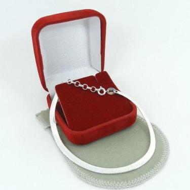 Imagem de Pulseira Feminina 20/23cm 3mm Largura Folheada Prata PL390 - WNBIJOUTE