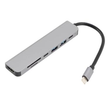 Imagem de Hub USB C, Hub USB Tipo C Multiportátil, 7 Em 1 Melhora a Eficiência do Trabalho para Estações de Acoplamento para Laptop, Tablet e Smartphone, Conexão Rápida e Fácil