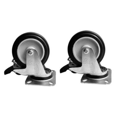 Imagem de Kit 8 Rodízios 512 BP c/ p/fuso Giratório c/ Trava p/ 75Kg - Schioppa