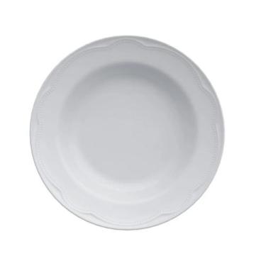Imagem de Jogo 8 Pratos Fundo Cottage 23cm Relevo Porcelana Branca Germer - Germ