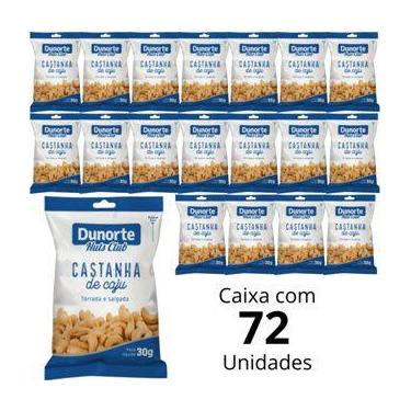 Imagem de Castanha De Caju Dunorte Torrada e Salgada Em Pacote De 30g Kit Caixa 