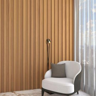 Imagem de Painel para TV 100% Mdf Ripado Decoração Freijó - Panorama Móveis, Mar