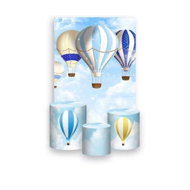 Imagem de Painel De Festa Vertical 1,50 x 2,20 + Trio De Capas Cilindro - Céu Ba