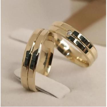 Imagem de Par de Alianças Casamento Em Ouro 18k Legítimo Abaulada 4mm 6g - SHEJU