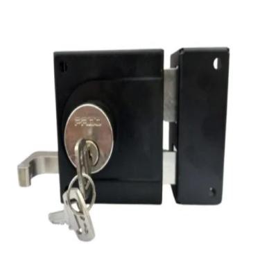 Imagem de Fechadura pado 525-80 preto sobrepor portao alum mad ferro