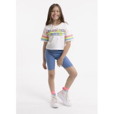 Imagem de Bermuda Infantil Ciclista em Cotton - Plii, Azul claro, 8