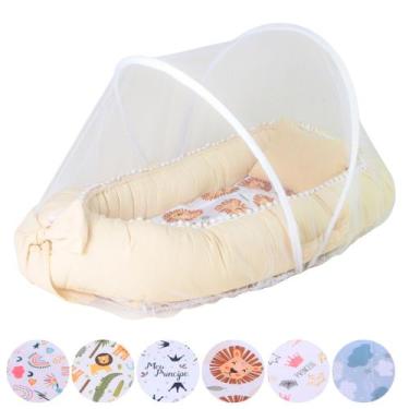 Imagem de Ninho Redutor de Berço com Mosquiteiro Tela Protetora Bebê Menina Meni