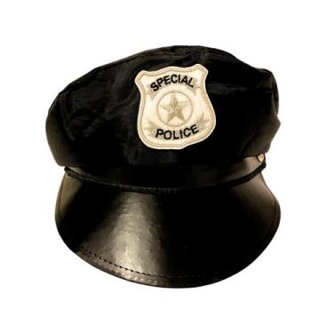 Imagem de Chapéu Quepe Boina Preto Policial Fantasia Carnaval Adulto - Shop VR, 