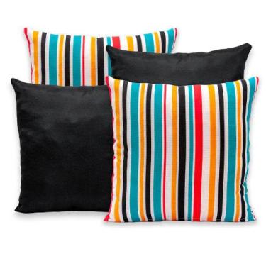 Imagem de Kit 4 Capas de Almofada 40cmx40cm Gorgurinho Lisas e Estampadas Nova C