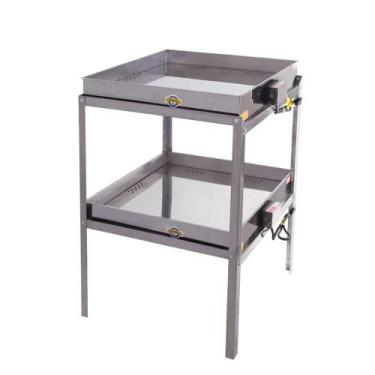 Imagem de Marmiteiro Elétrico Duplo para 50 Marmitas Banho Maria com 2 Bandejas 