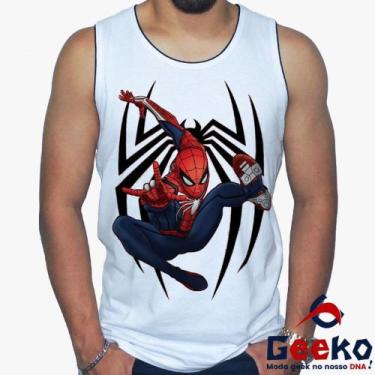 Imagem de Regata Homem Aranha 100% Algodão Spider-Man Geeko, Branco, G