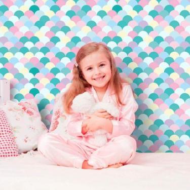 Imagem de Papel de Parede Escamas Unicórnio - QCola, 0,60 x 2,50 metros