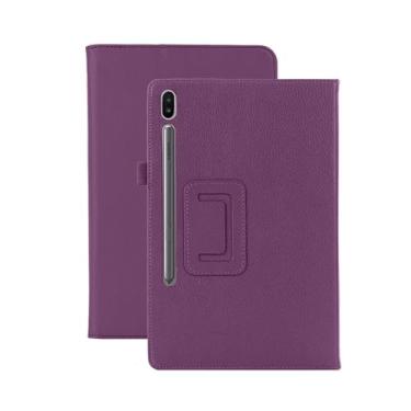 Imagem de ZZOUGYY Capa de tablet para Samsung Galaxy Tab S6 10.5 T860 T865 T867 (versão 2019), capa de couro ultrafina com suporte para Galaxy Tab S6 2019 SM-T860 SM-T865 SM-T867 10,5 polegadas (li-roxo)