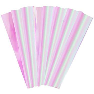 Imagem de Bskifnn 20 peças de papel de embrulho de celofane cor arco-íris transparente para aniversário, dia das mães, dia dos namorados, presente de Natal, embalagem de doces, 52 x 59,9 cm