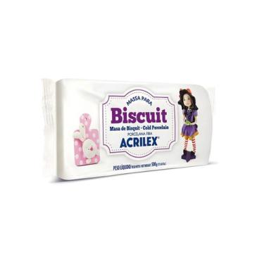 Imagem de Massa Para Biscuit Branca Acrilex Porcelana Fria 90g Cor Branco