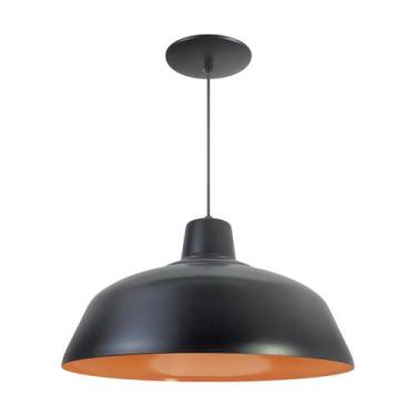 Imagem de Kit 10 Luminária Pendente Retro 40cm Interior Laranja Com Fiação 110/2