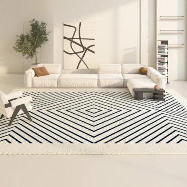 Imagem de Moda Decoração Sala de estar Tapete Quarto Casa Simples Tapete de Pelúcia Preto e Branco Linha Macia Tapete, SY831, QD, 50x80cm
