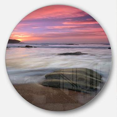 Imagem de Design art Linda Praia do Guincho em Portugal contemporânea com arte de metal de 28 cm, 28 cm A x 28 cm L x 28 cm P